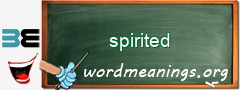 WordMeaning blackboard for spirited